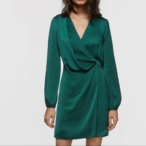 Greylin Tazanna Drape Front Long Sleeve Dress